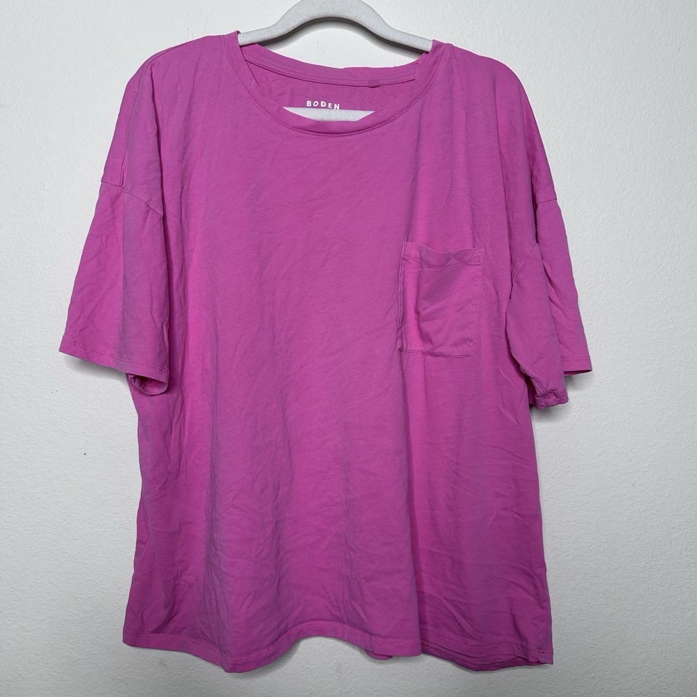 Boden T Shirt Womens Large Pink Pocket Soft Casual Top Summer Vacation